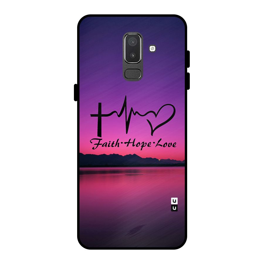 Faith Hope Love Evening Sky Metal Back Case for Galaxy On8 (2018)