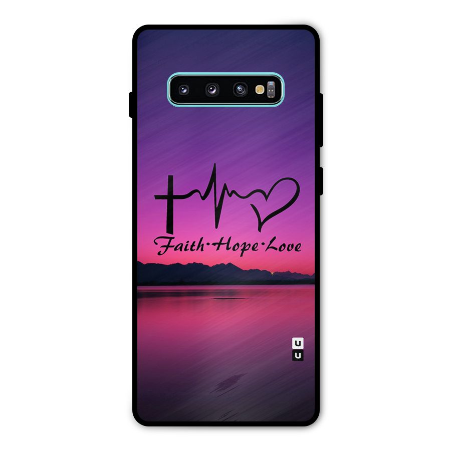 Faith Hope Love Evening Sky Metal Back Case for Galaxy S10 Plus