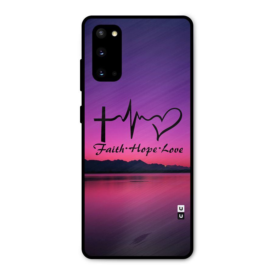 Faith Hope Love Evening Sky Metal Back Case for Galaxy S20