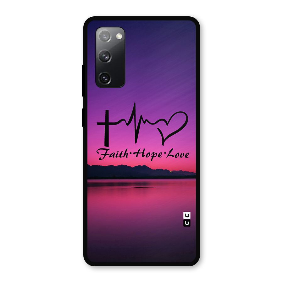 Faith Hope Love Evening Sky Metal Back Case for Galaxy S20 FE