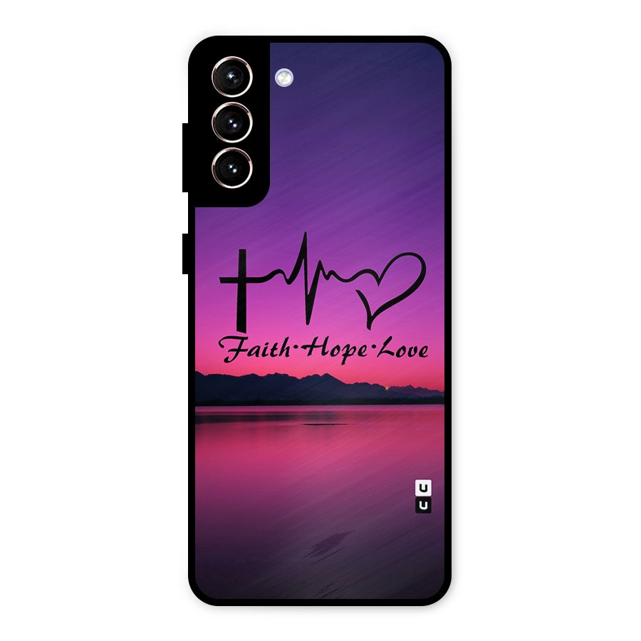 Faith Hope Love Evening Sky Metal Back Case for Galaxy S21 Plus