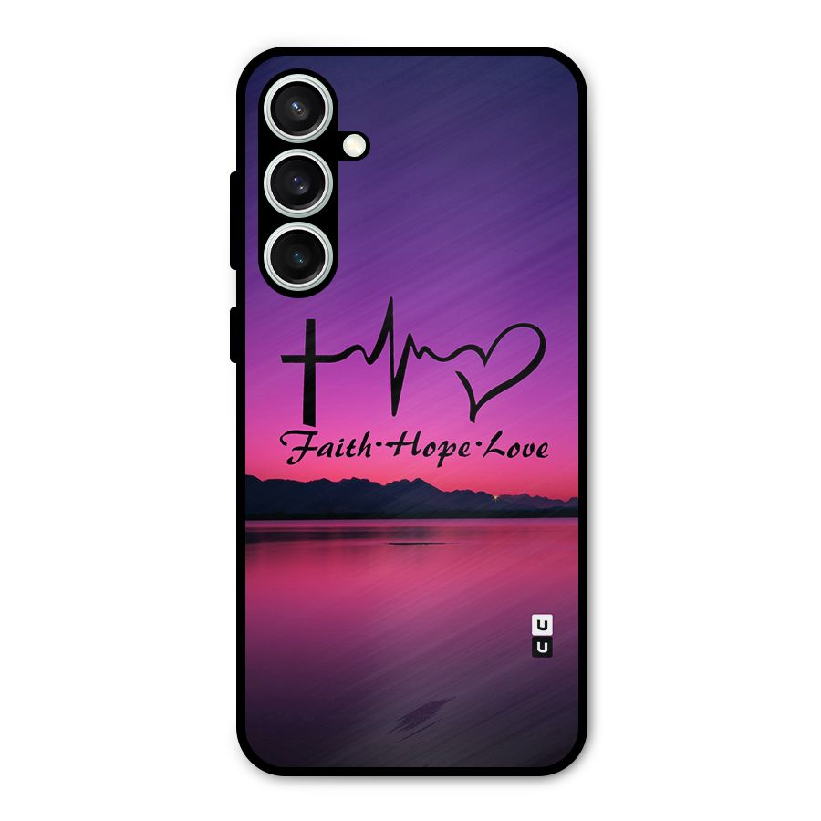 Faith Hope Love Evening Sky Metal Back Case for Galaxy S23 FE