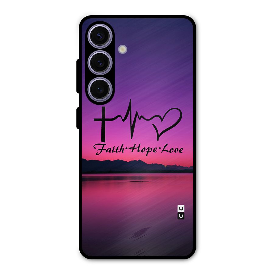 Faith Hope Love Evening Sky Metal Back Case for Galaxy S24