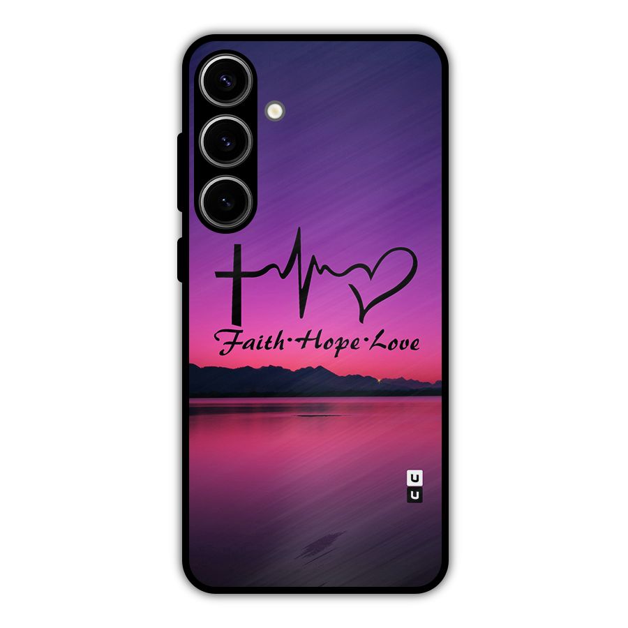Faith Hope Love Evening Sky Metal Back Case for Galaxy S24 Plus