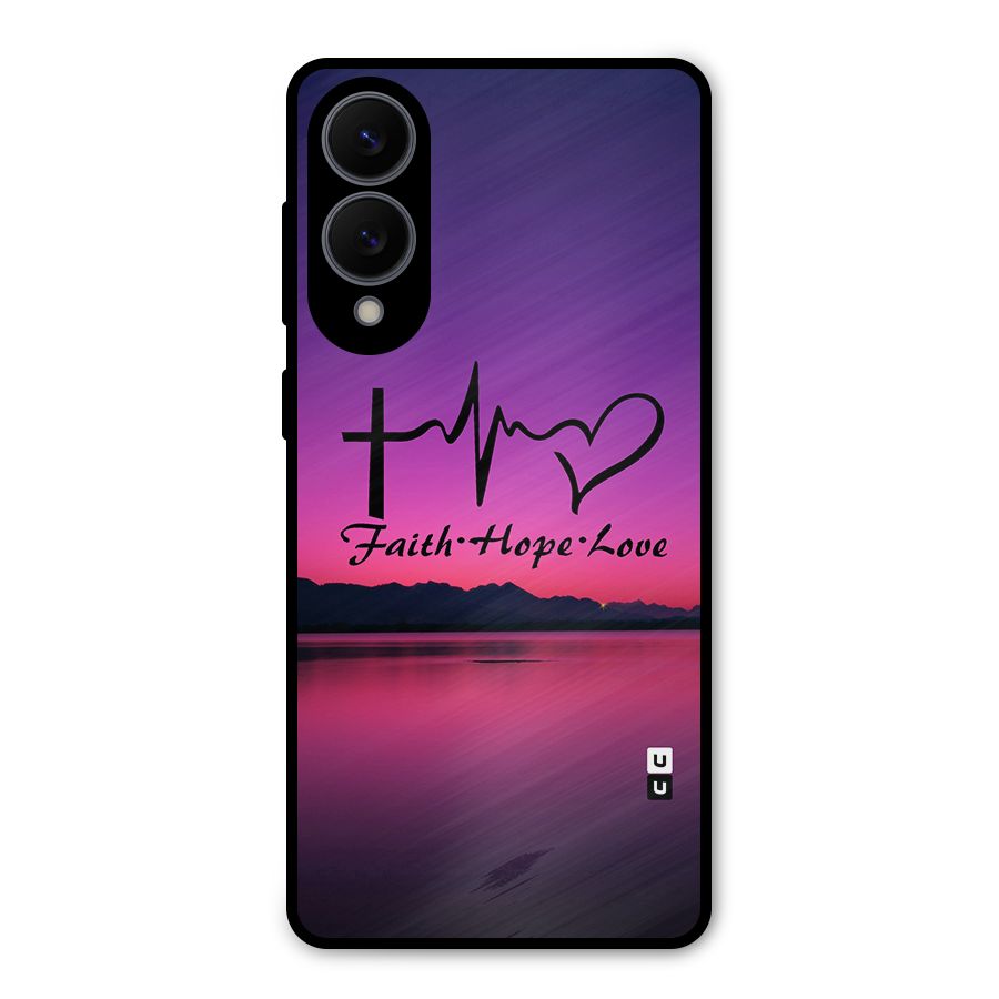 Faith Hope Love Evening Sky Metal Back Case for Galaxy S25 Edge