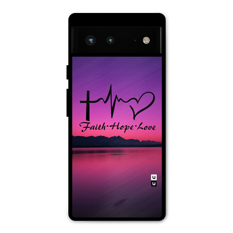 Faith Hope Love Evening Sky Metal Back Case for Google Pixel 6