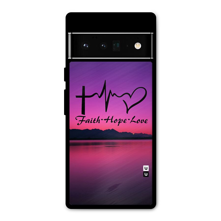 Faith Hope Love Evening Sky Metal Back Case for Google Pixel 6 Pro