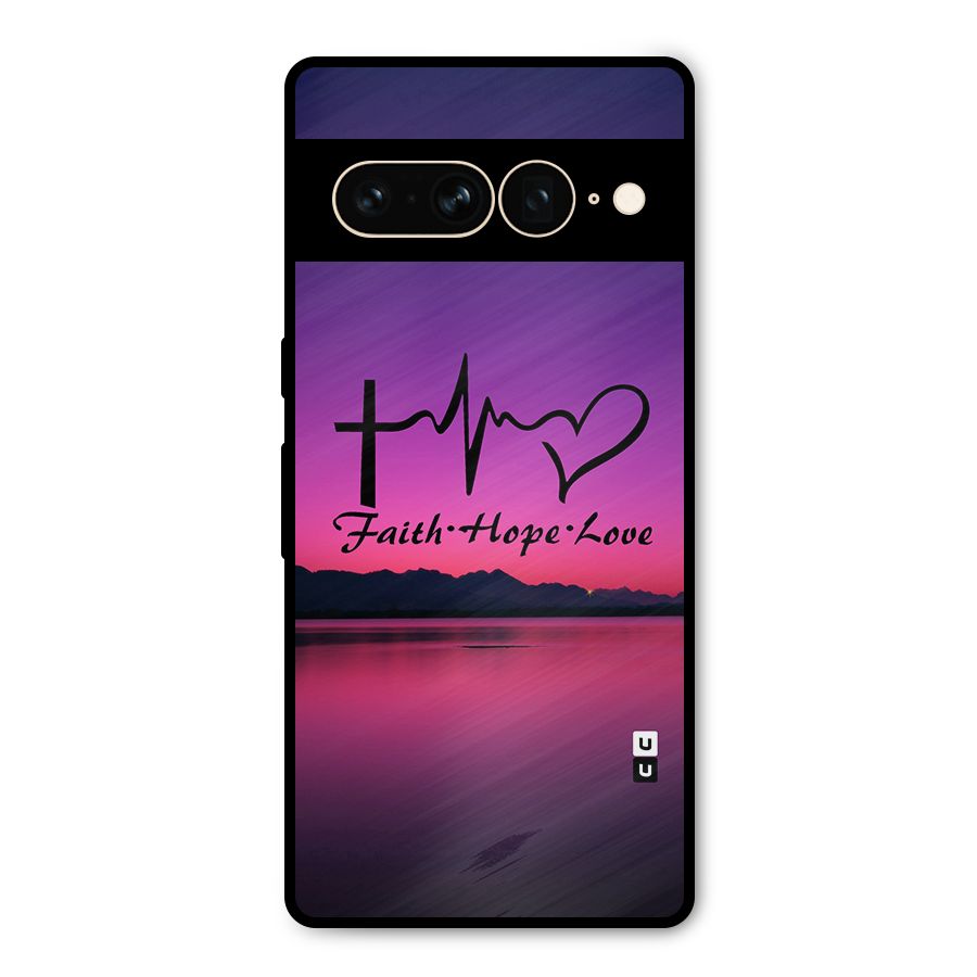 Faith Hope Love Evening Sky Metal Back Case for Google Pixel 7 Pro