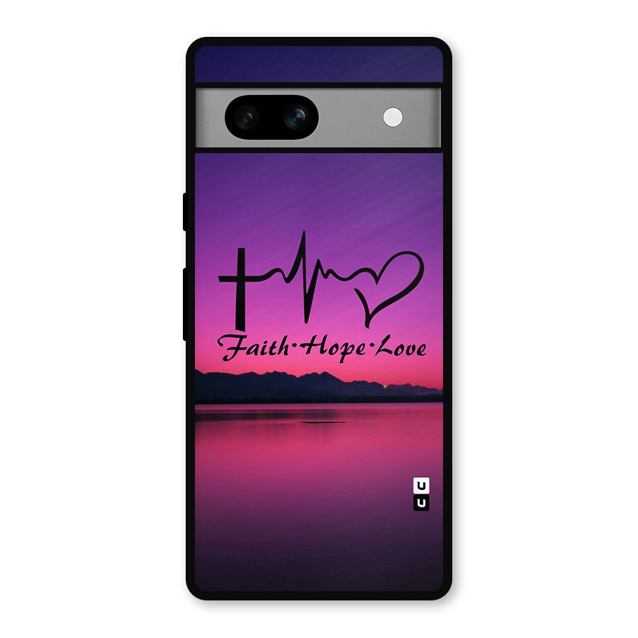 Faith Hope Love Evening Sky Metal Back Case for Google Pixel 7a