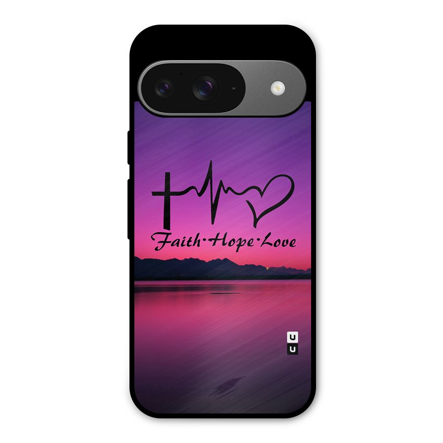 Faith Hope Love Evening Sky Metal Back Case for Google Pixel 9