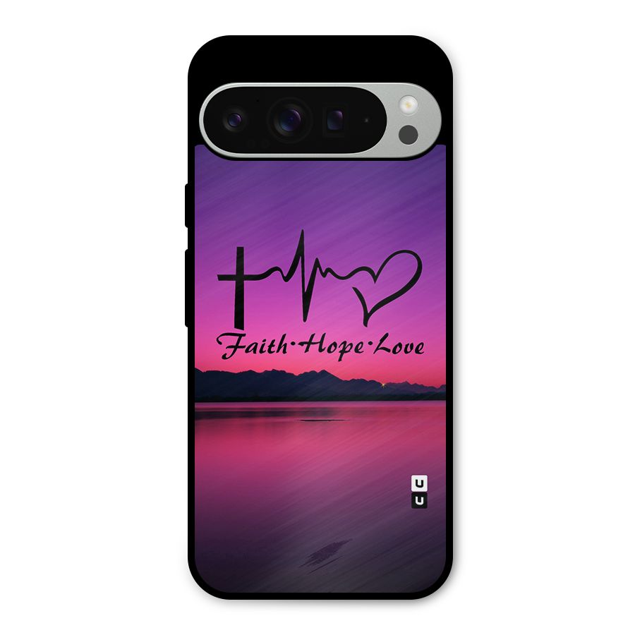 Faith Hope Love Evening Sky Metal Back Case for Google Pixel 9 Pro XL