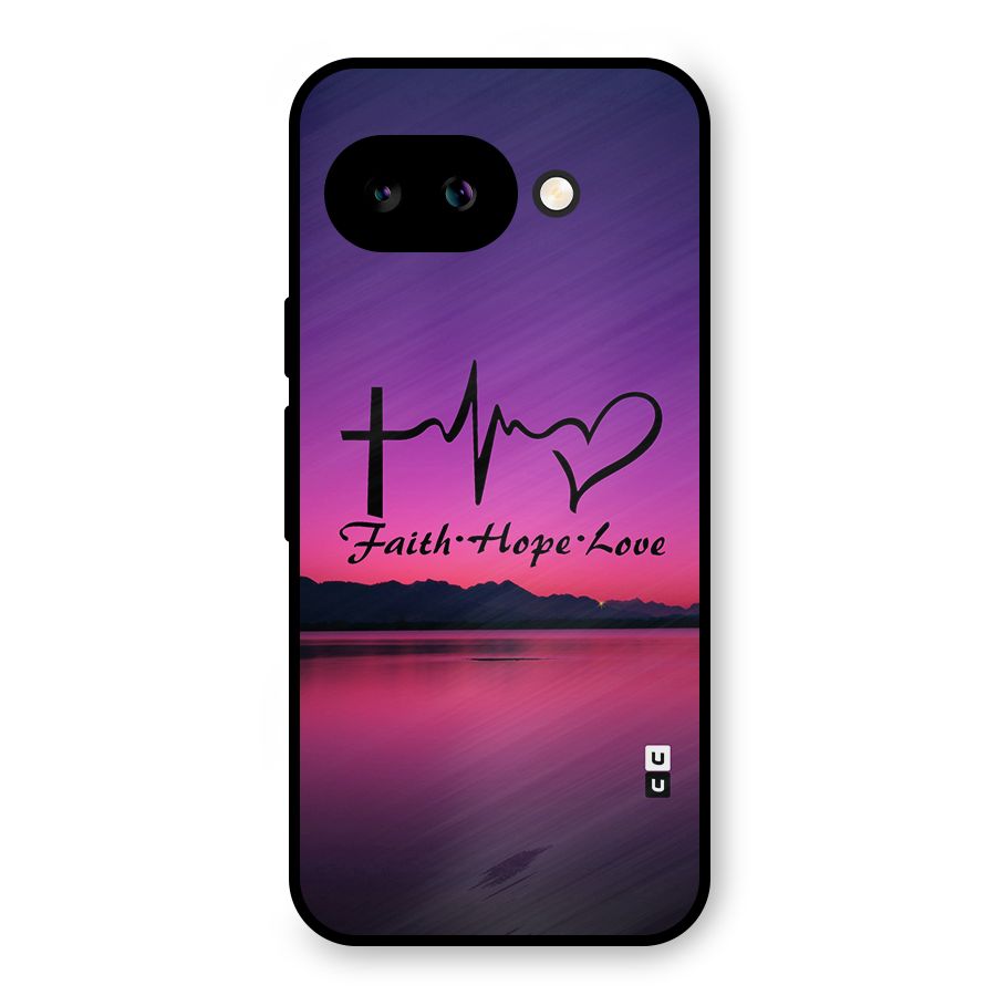 Faith Hope Love Evening Sky Metal Back Case for Google Pixel 9a