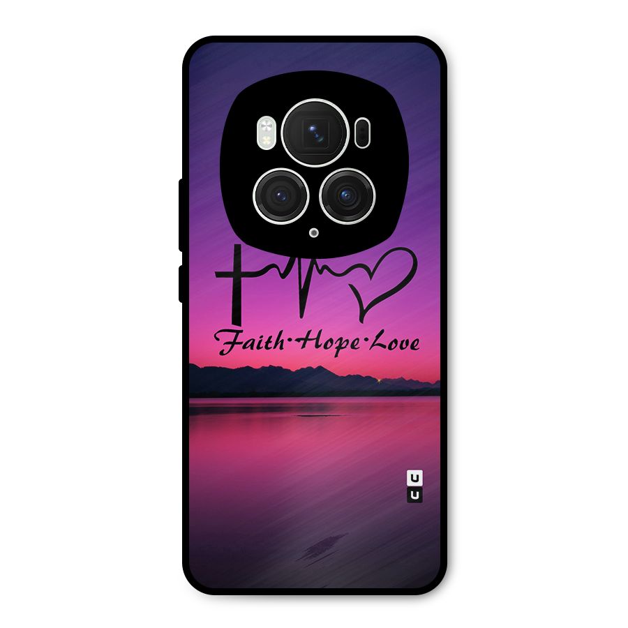 Faith Hope Love Evening Sky Metal Back Case for Honor Magic6 Pro