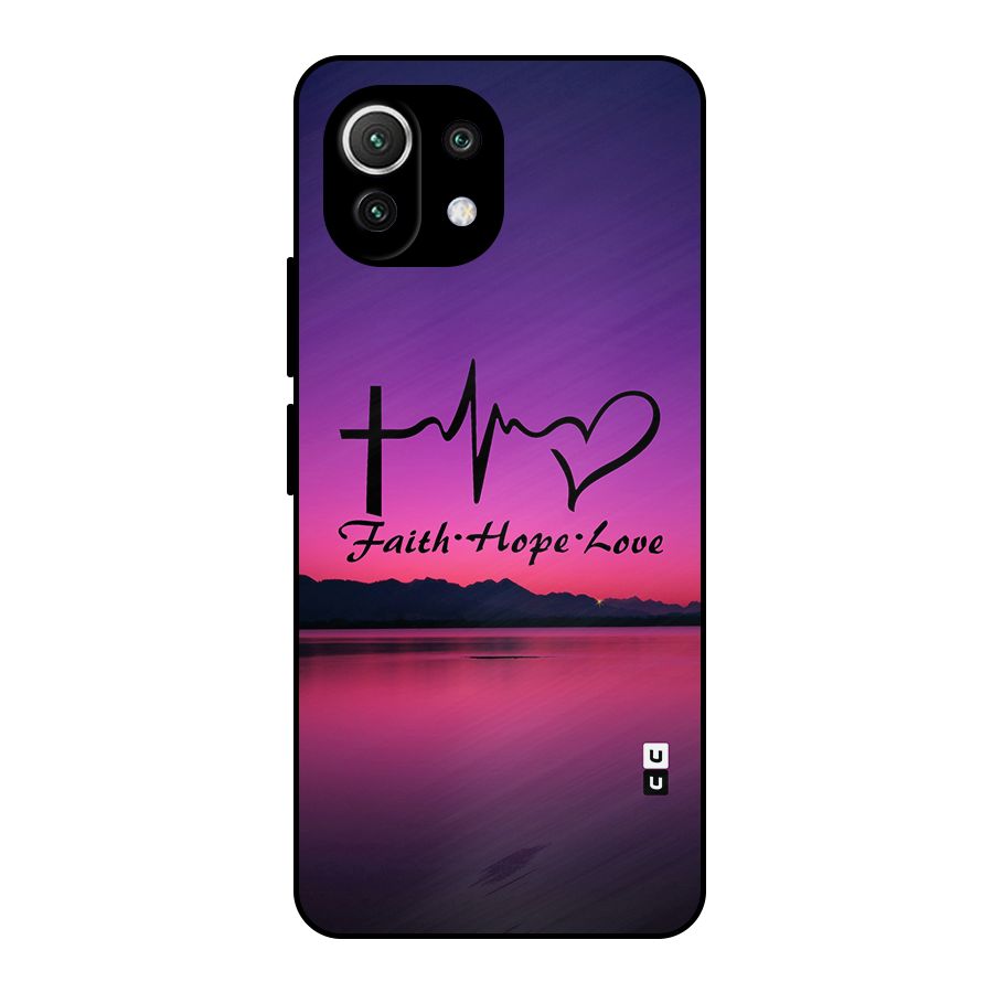 Faith Hope Love Evening Sky Metal Back Case for Mi 11 Lite