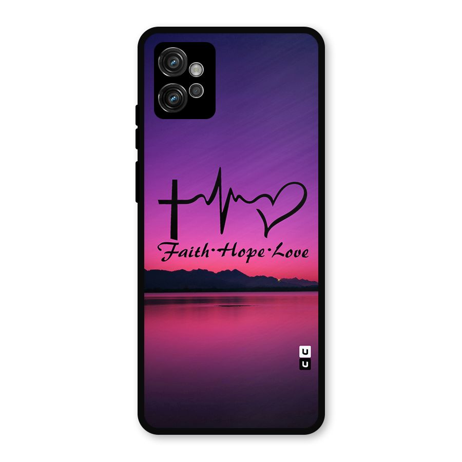Faith Hope Love Evening Sky Metal Back Case for Moto G32