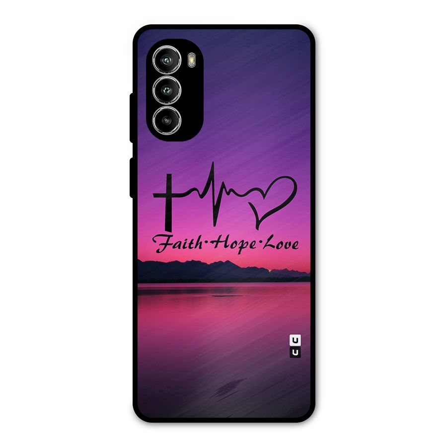 Faith Hope Love Evening Sky Metal Back Case for Moto G52