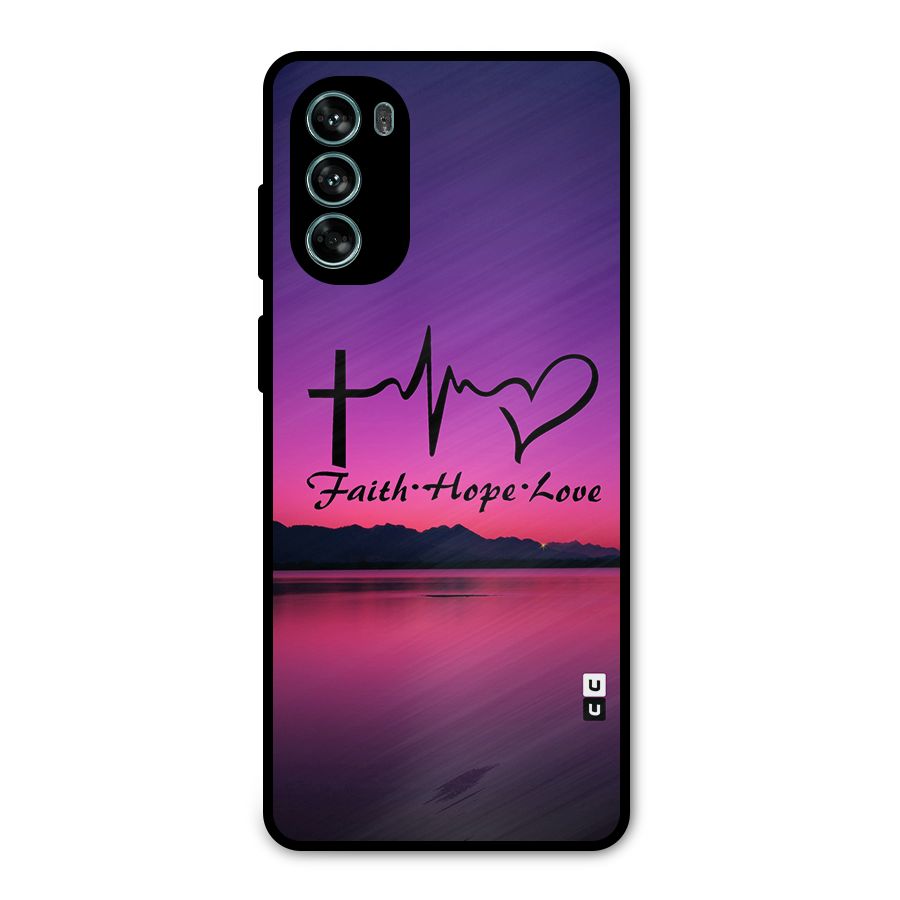Faith Hope Love Evening Sky Metal Back Case for Moto G62
