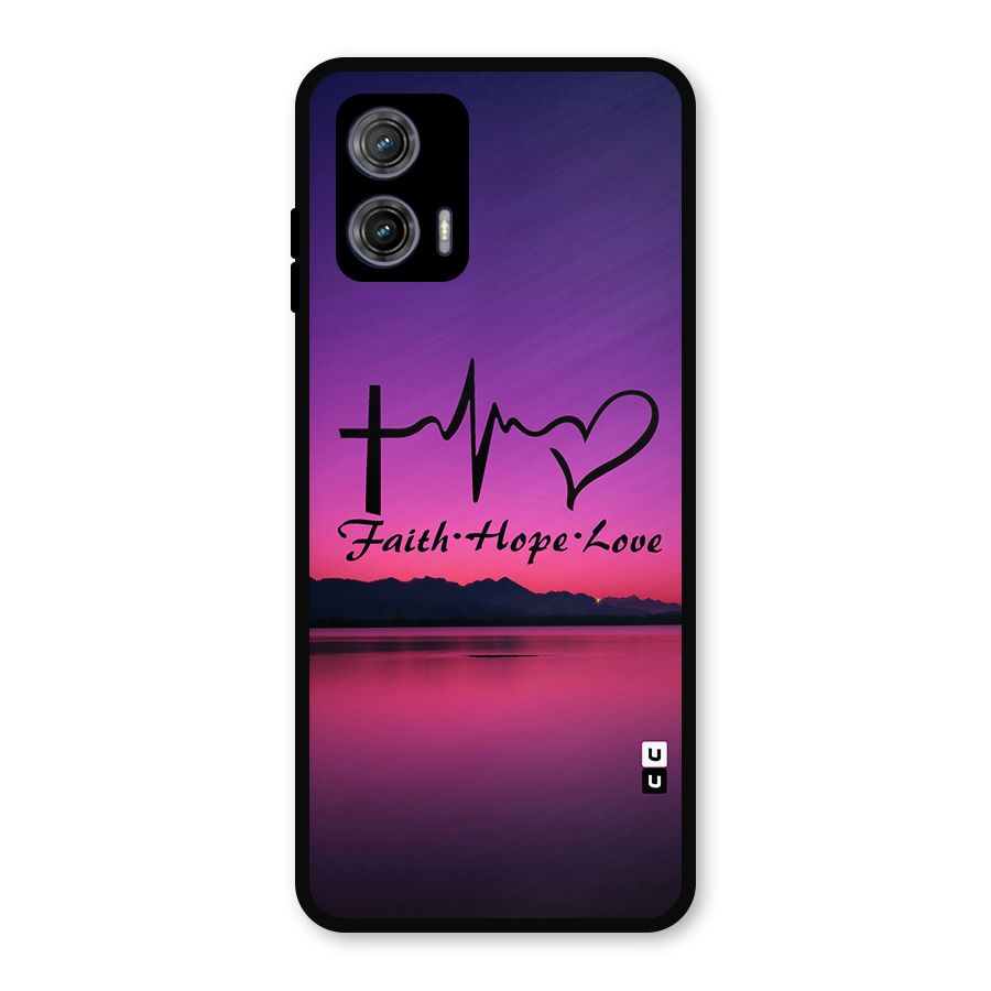 Faith Hope Love Evening Sky Metal Back Case for Moto G73