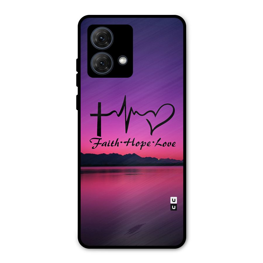 Faith Hope Love Evening Sky Metal Back Case for Moto G84