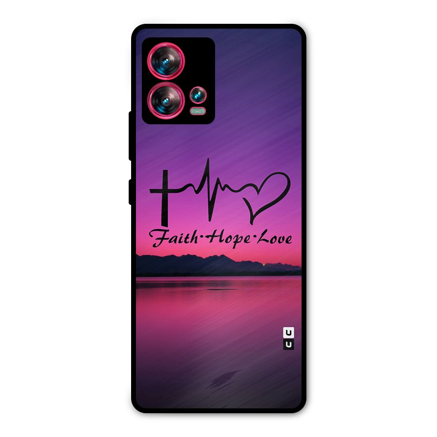 Faith Hope Love Evening Sky Metal Back Case for Motorola Edge 30 Fusion