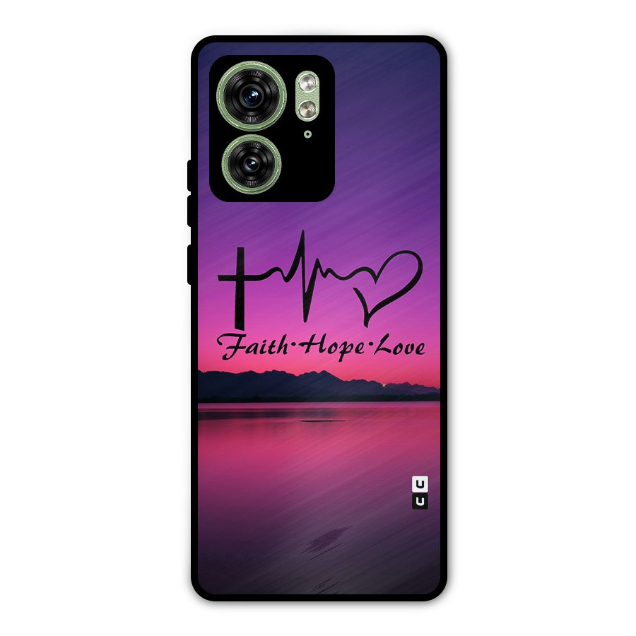 Faith Hope Love Evening Sky Metal Back Case for Motorola Edge 40 5G