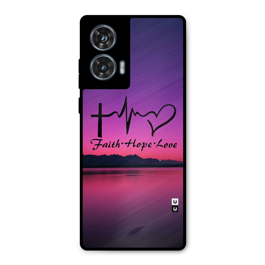 Faith Hope Love Evening Sky Metal Back Case for Motorola Edge 50 Fusion
