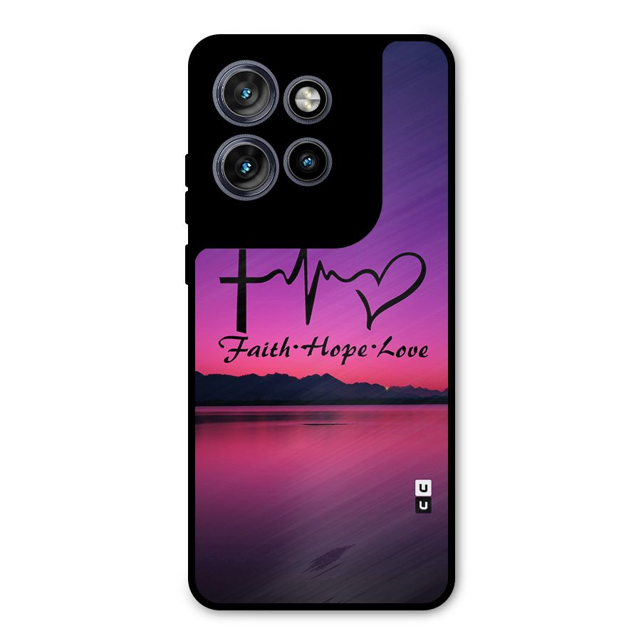 Faith Hope Love Evening Sky Metal Back Case for Motorola Edge 50 Neo
