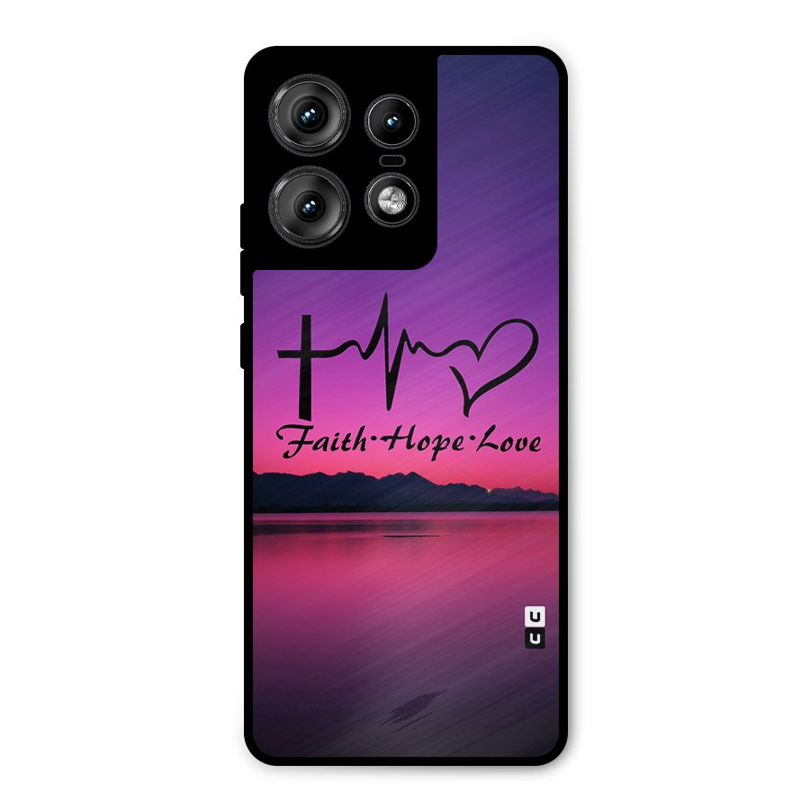 Faith Hope Love Evening Sky Metal Back Case for Motorola Edge 50 Pro