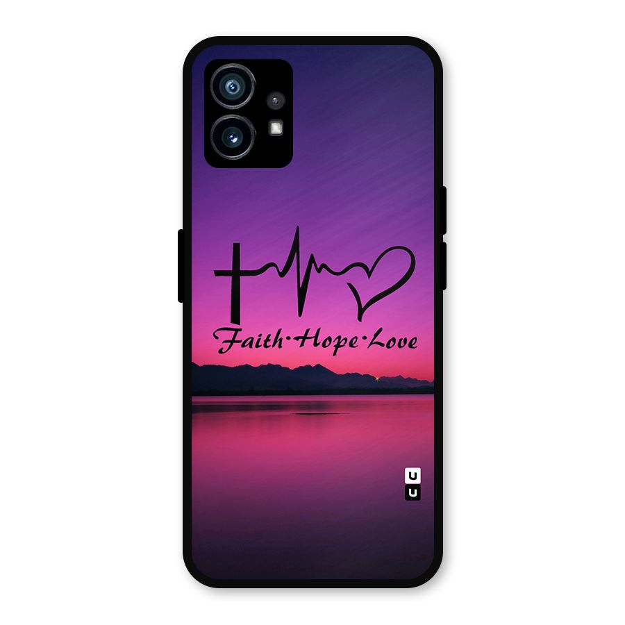 Faith Hope Love Evening Sky Metal Back Case for Nothing Phone 1