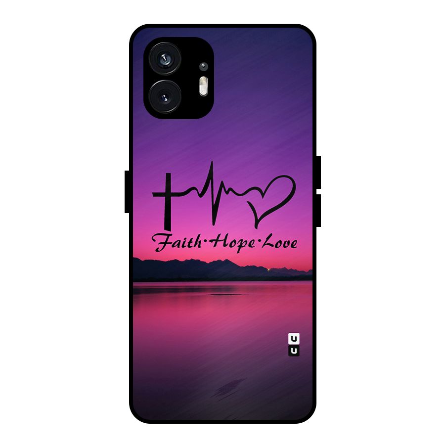 Faith Hope Love Evening Sky Metal Back Case for Nothing Phone 2
