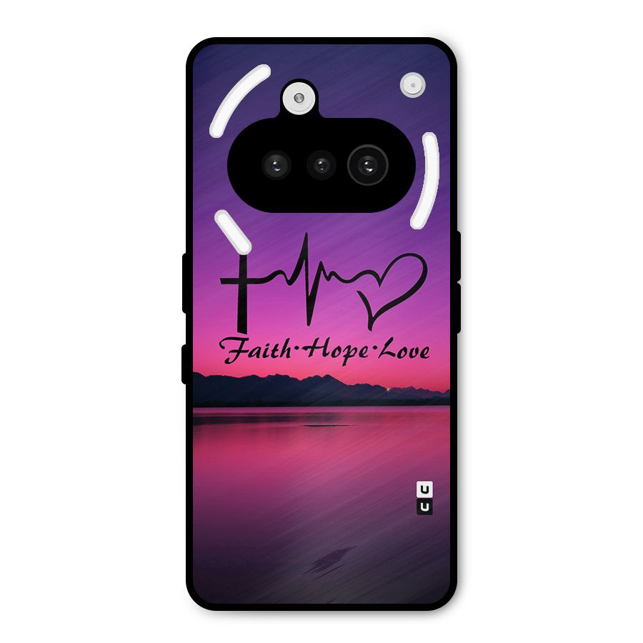 Faith Hope Love Evening Sky Metal Back Case for Nothing Phone 3a