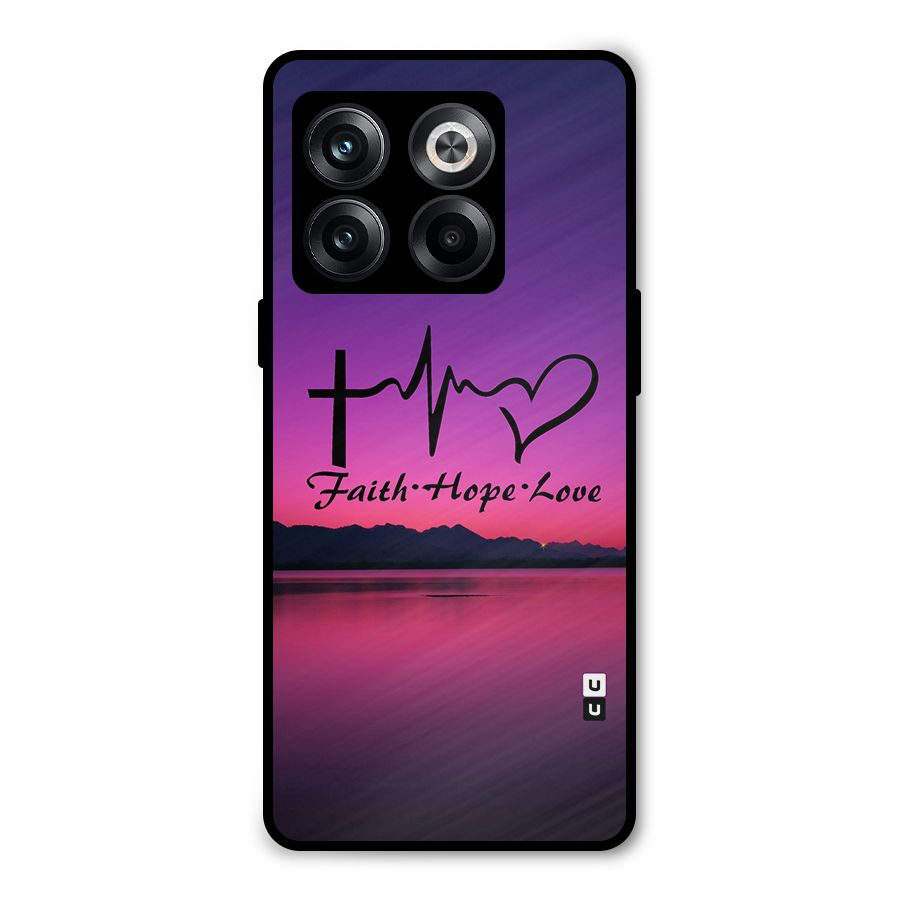 Faith Hope Love Evening Sky Metal Back Case for OnePlus 10T