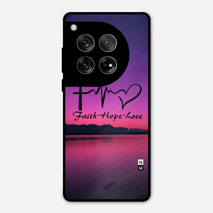 Faith Hope Love Evening Sky Metal Back Case for OnePlus 12