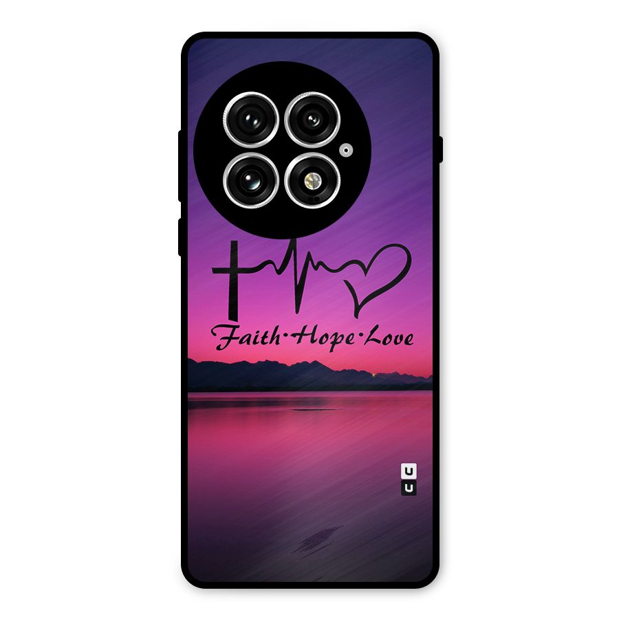 Faith Hope Love Evening Sky Metal Back Case for OnePlus 13