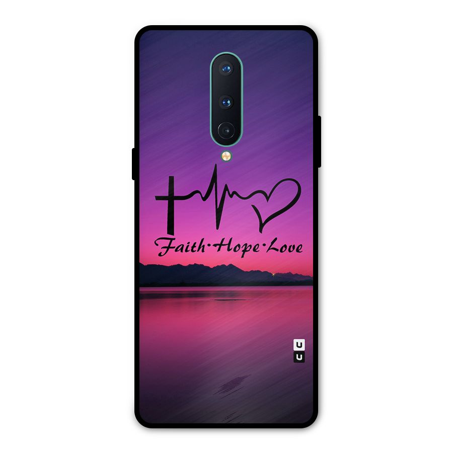 Faith Hope Love Evening Sky Metal Back Case for OnePlus 8