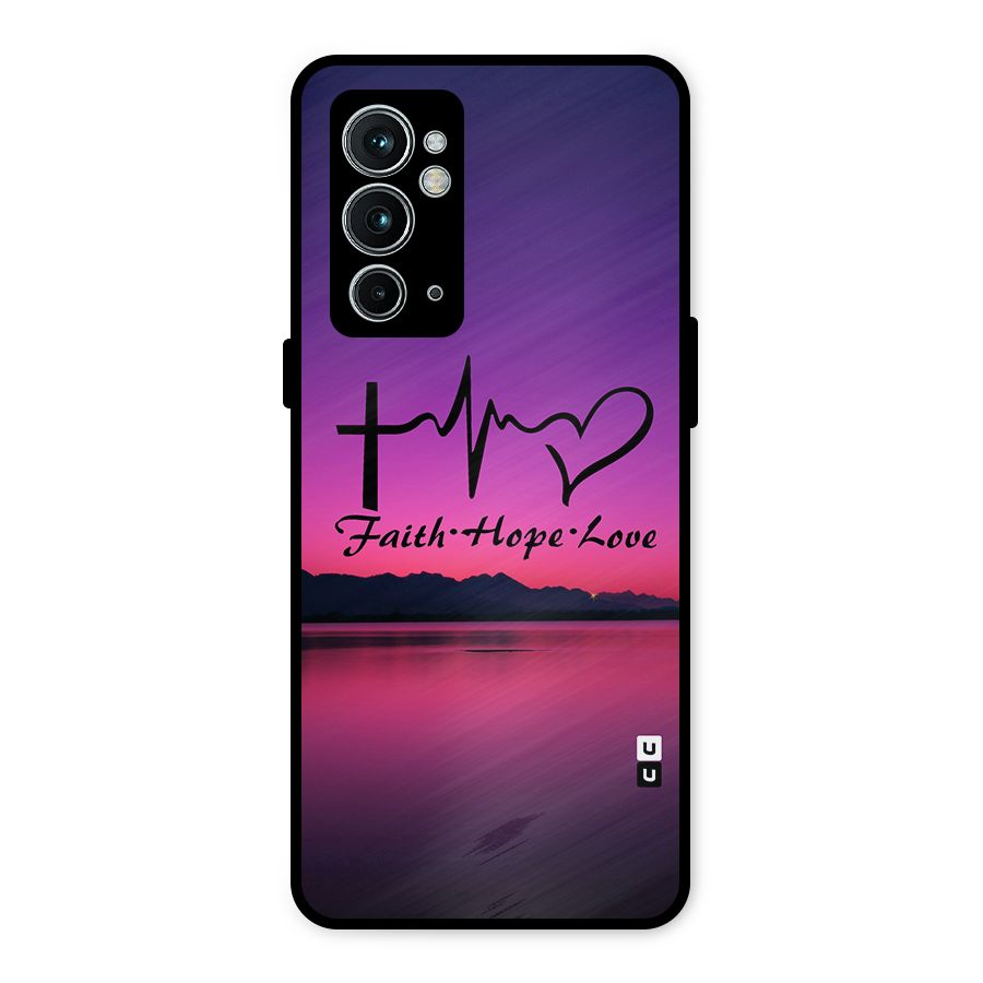 Faith Hope Love Evening Sky Metal Back Case for OnePlus 9RT 5G