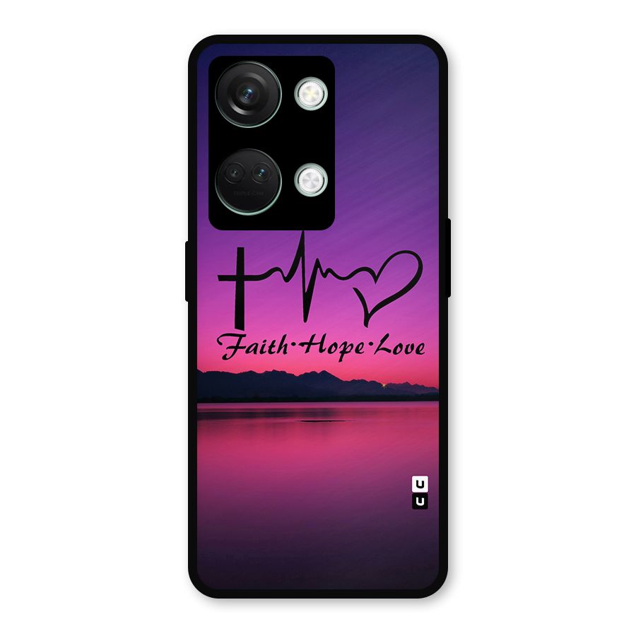 Faith Hope Love Evening Sky Metal Back Case for OnePlus Nord 3
