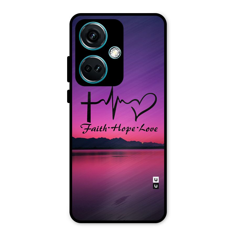 Faith Hope Love Evening Sky Metal Back Case for OnePlus Nord CE 3 5G