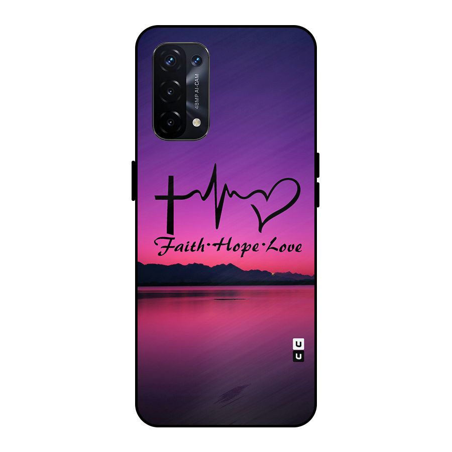 Faith Hope Love Evening Sky Metal Back Case for Oppo A74 5G