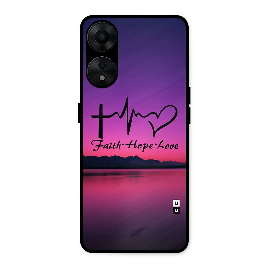 Faith Hope Love Evening Sky Metal Back Case for Oppo A78 5G