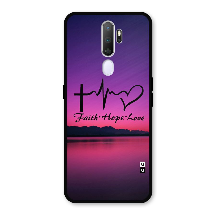 Faith Hope Love Evening Sky Metal Back Case for Oppo A9 (2020)