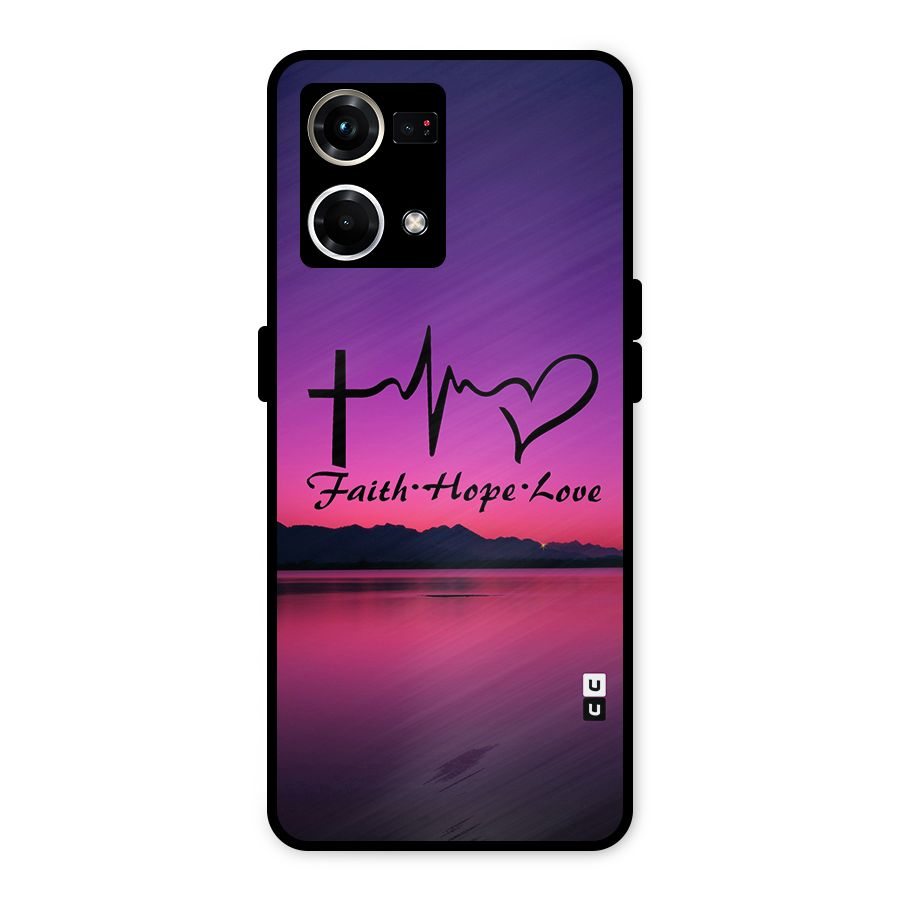 Faith Hope Love Evening Sky Metal Back Case for Oppo F21 Pro 4G