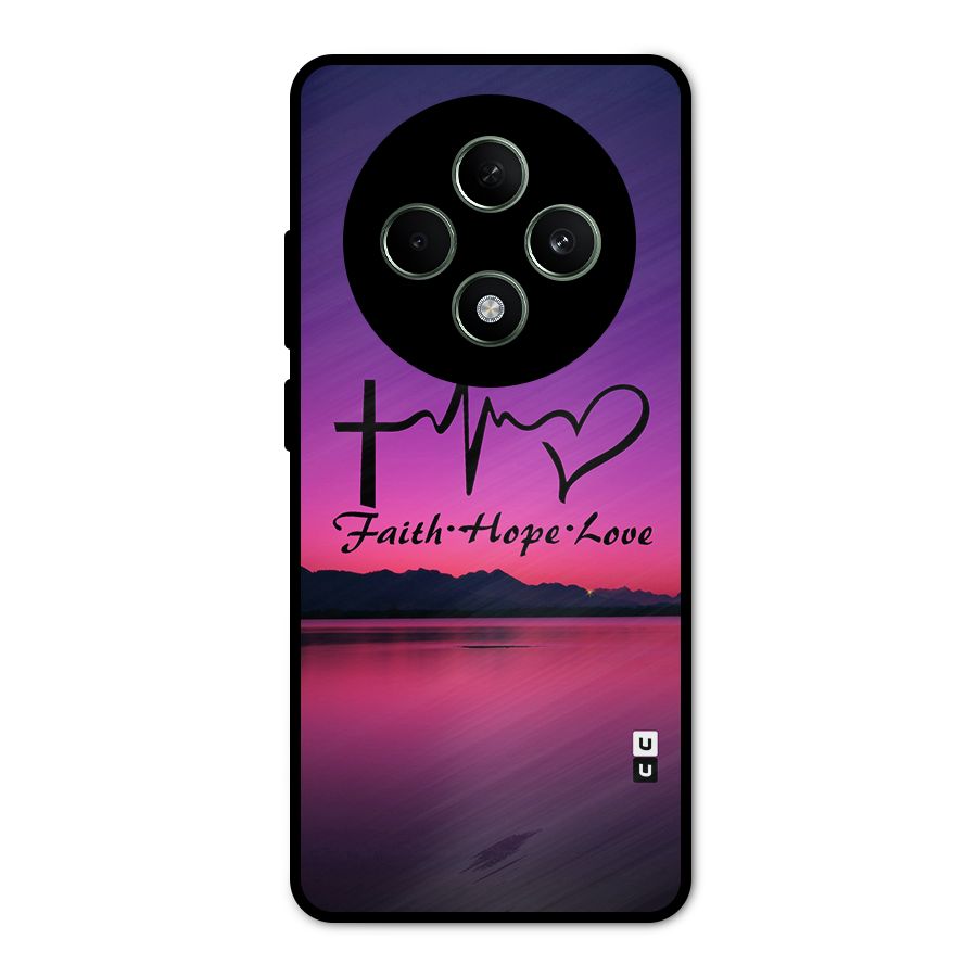 Faith Hope Love Evening Sky Metal Back Case for Oppo F27
