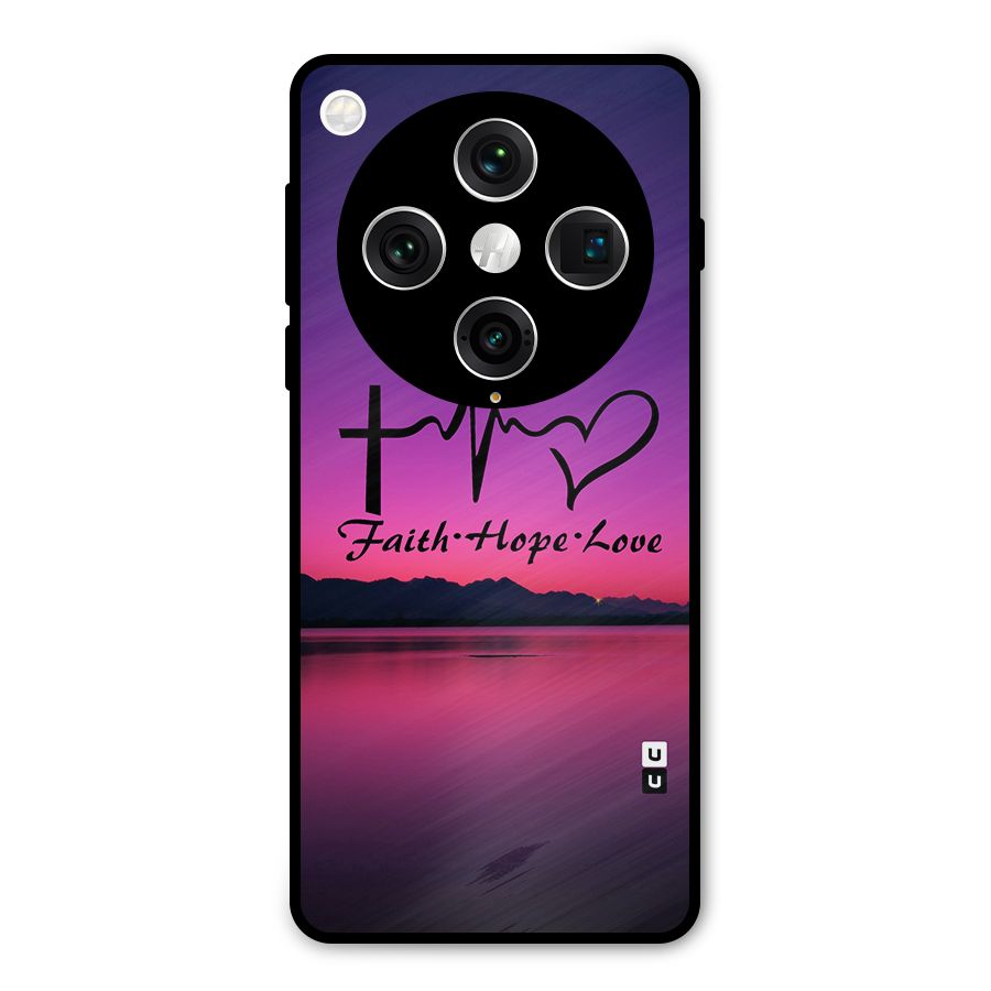 Faith Hope Love Evening Sky Metal Back Case for Oppo Find X8 Pro