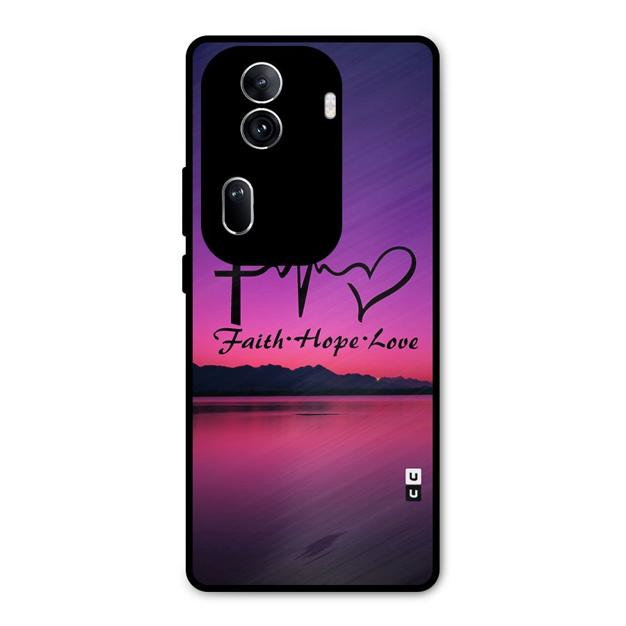 Faith Hope Love Evening Sky Metal Back Case for Oppo Reno11 Pro 5G