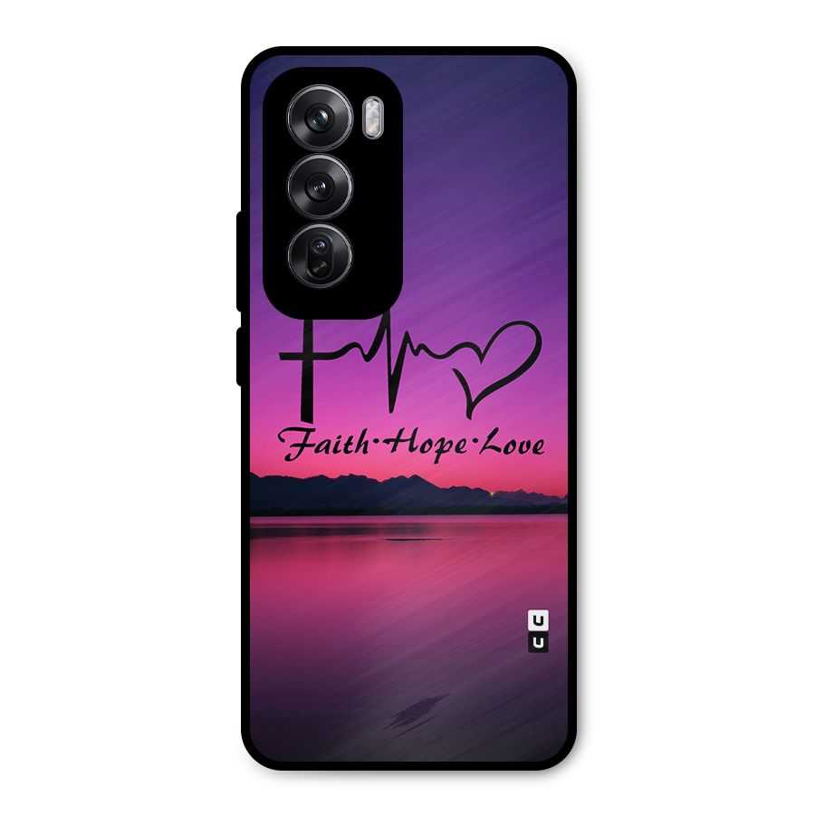 Faith Hope Love Evening Sky Metal Back Case for Oppo Reno12 Pro
