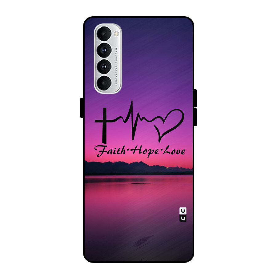 Faith Hope Love Evening Sky Metal Back Case for Oppo Reno4 Pro