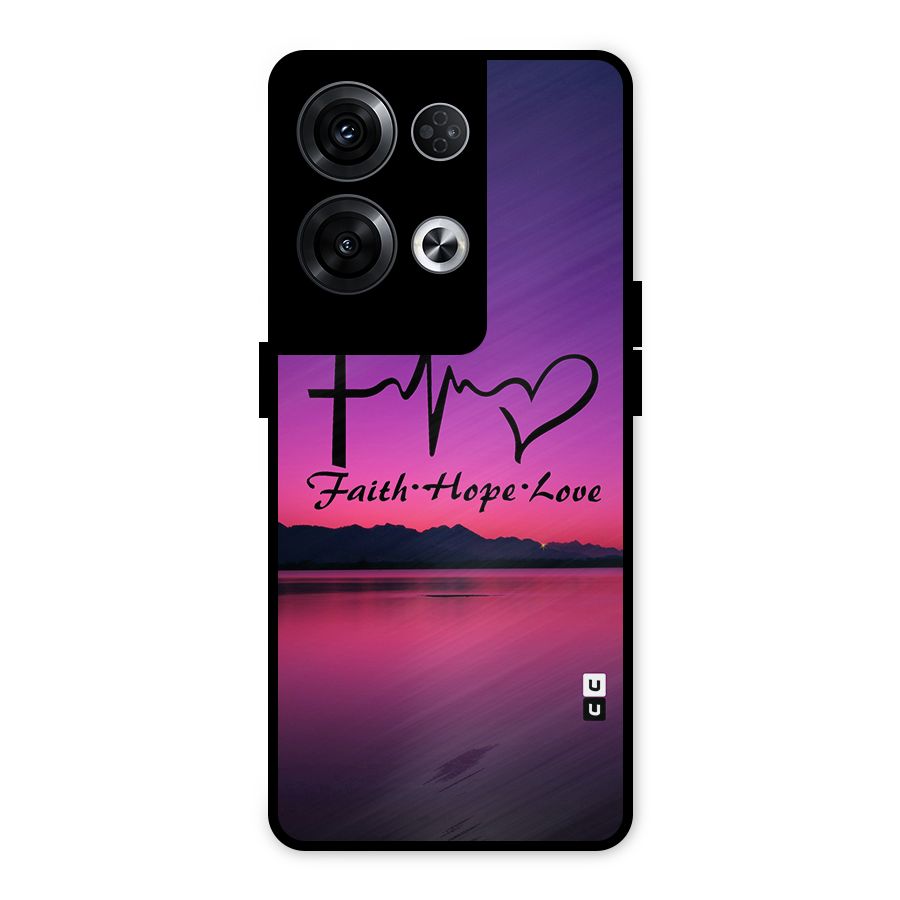 Faith Hope Love Evening Sky Metal Back Case for Oppo Reno8 Pro 5G
