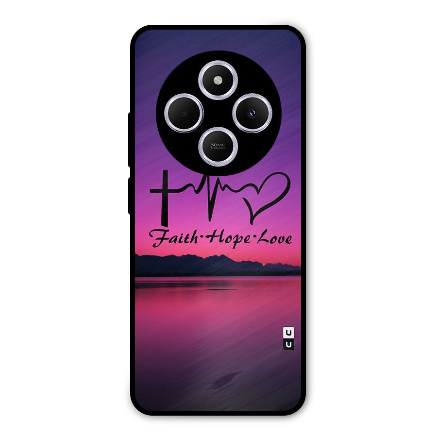 Faith Hope Love Evening Sky Metal Back Case for Poco C75 5G