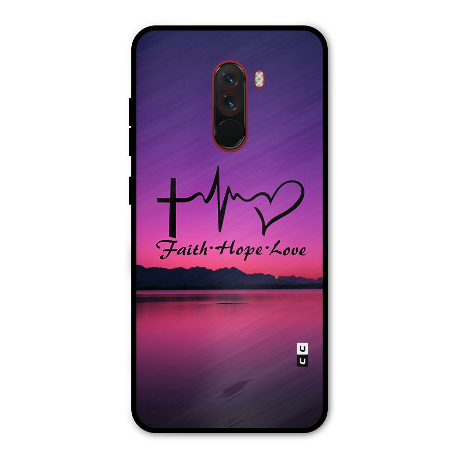 Faith Hope Love Evening Sky Metal Back Case for Poco F1